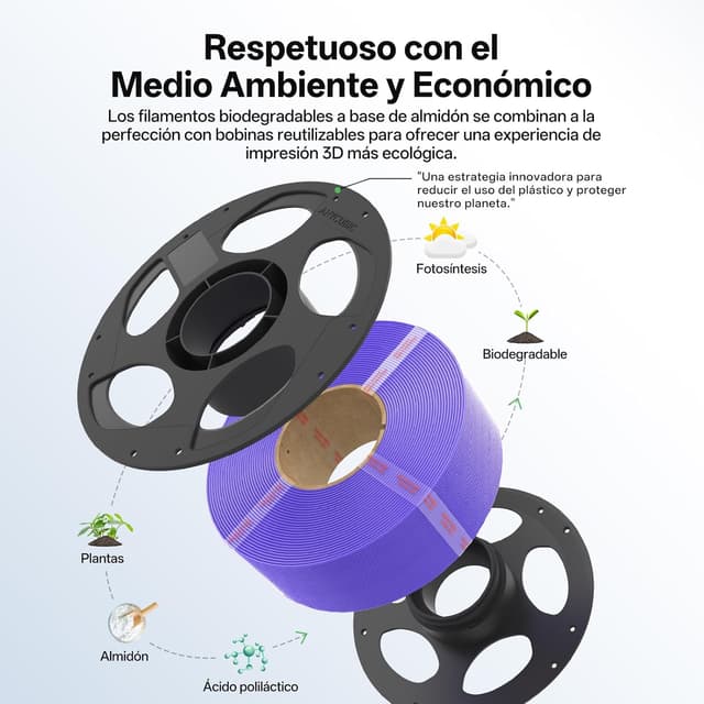 Thumbnail 1 de Anycubic PLA+ Morado 1 kg 1,75 mm