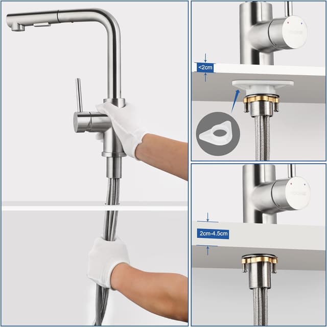 Thumbnail 6 de WOOHSE Küchenarmatur mit Brause 40 cm