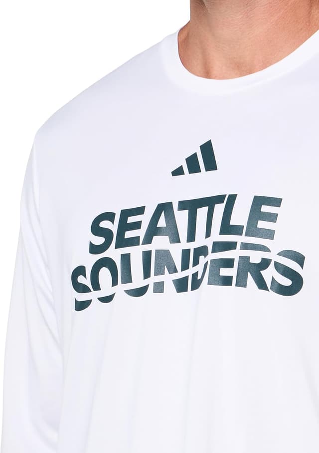 Detalle de adidas Men’s Seattle Sounders FC Pre-Game Long Sleeve T-Shirt (Official MLS Licensed)