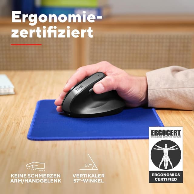 Thumbnail 2 de Trust Yuno vertikale Maus Ergonomisch 2,4 GHz