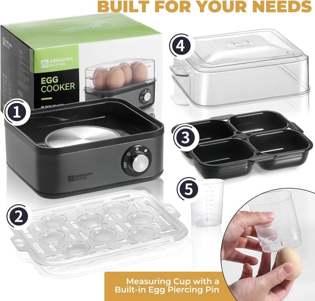 Thumbnail 6 de Annie & Mia Design Egg Cooker 8-Egg, 500W