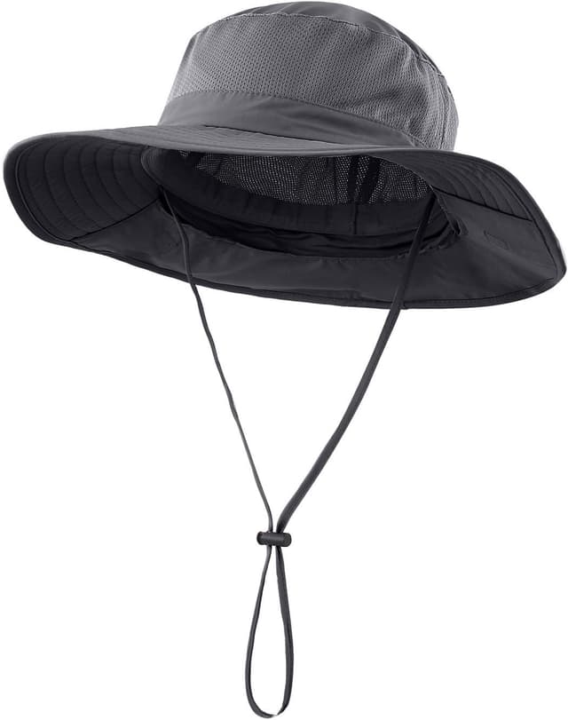 Detalle 2 de Decentron Outdoor UPF 50+ Mesh Wide Brim Sun Hat with Neck Flap (Fishing & Hiking)