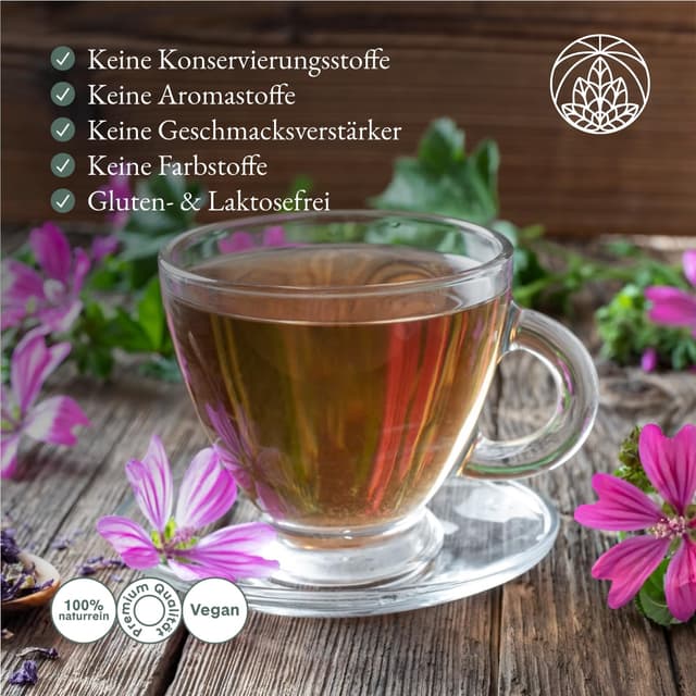 Detalle de Malventee Monte Nativo (300 g) – lose Malvenblätter, schonend getrocknet, ohne Zusatzstoffe