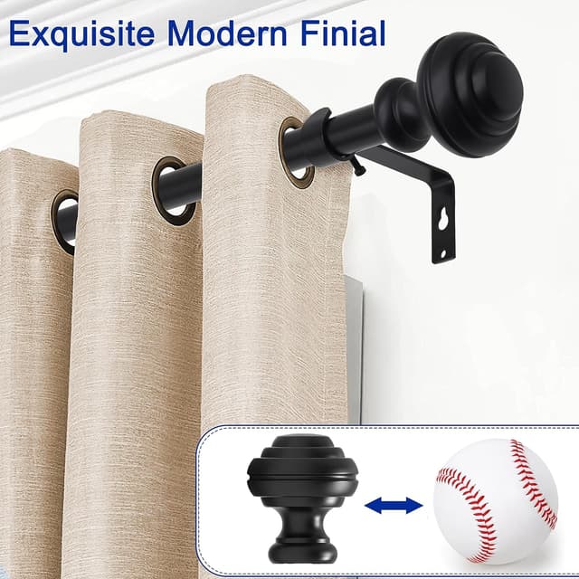 Thumbnail 1 de Curtain Rods for Windows 48-84 inch Adjustable Heavy Duty 3/4" 🪟