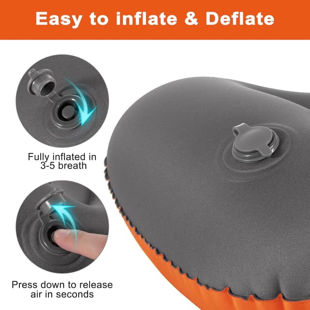 Detalle de Eono Ultralight Inflatable Camping Pillow (compressible travel air pillow)