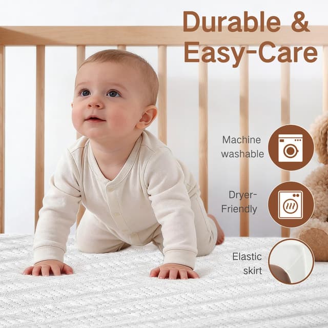 Thumbnail 5 de Bamboo Viscose Cot Bed Mattress Protector 70 x 140 cm