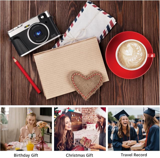 Detalle 2 de IXNAIQY Digitalkamera 4K 48 MP mit 16× Zoom