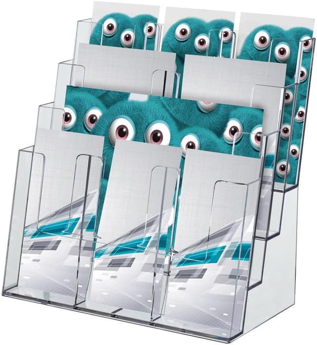 Detalle 2 de Porte-brochures de table Taymar XXL 4 étages transparent, format DIN