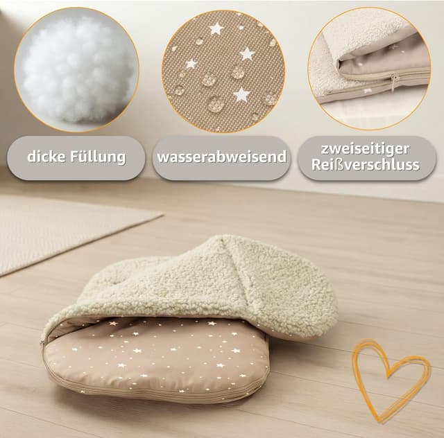 Detalle 2 de Totsy Baby Sacco passeggino invernale Nanna 90x45 cm coprigambe universale per neonato (Bouclé certificato Oeko-Tex)