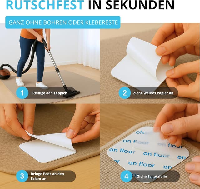 Thumbnail 6 de WIETRE Anti-Rutsch-Pads 8er Set für Teppich