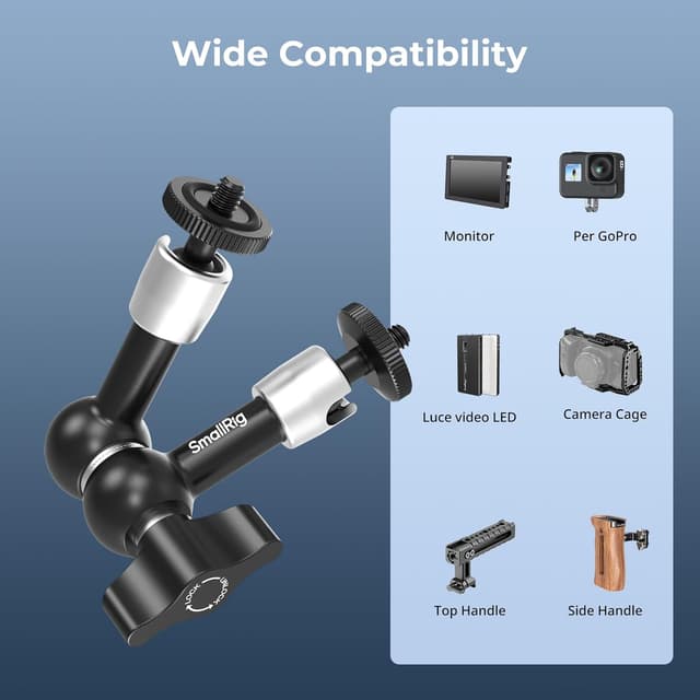 Detalle de SMALLRIG Bras Magique 5,5 pouces (lot de 2) 5316 – support articulé à friction avec filetage 1/4-20