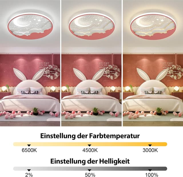 Thumbnail 6 de RRBEST Lampada da soffitto LED per bambini stella e luna dimmerabile (plafoniera da 50 cm) con telecomando