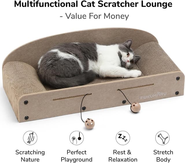 Detalle 2 de FUKUMARU 66 cm Cat Scratcher Lounge Bed