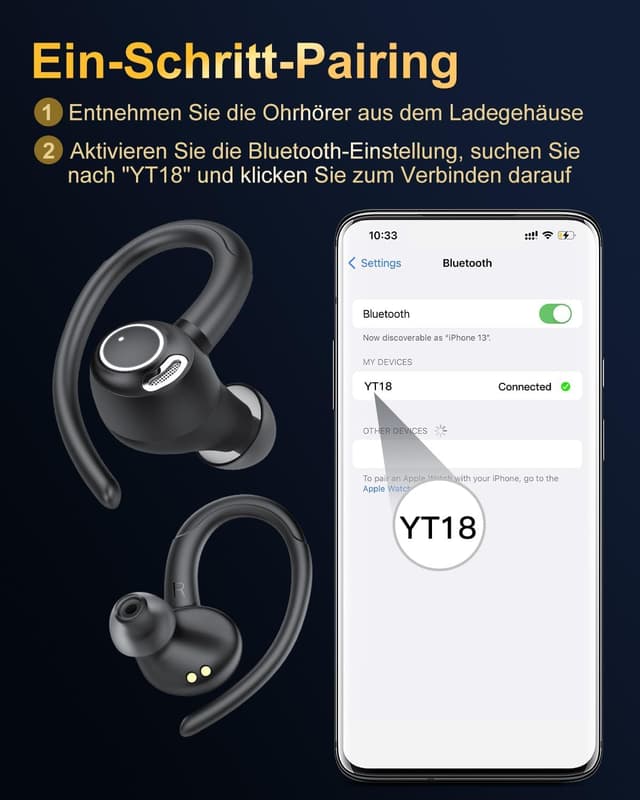 Thumbnail 5 de Jesebang Bluetooth Kopfhörer Sport – In Ear mit IP7 und 40 Std
