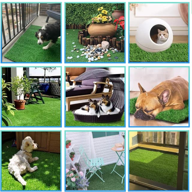 Thumbnail 6 de SSRIVER 50 x 65cm artificial grass rug turf for dogs (indoor & outdoor potty training)