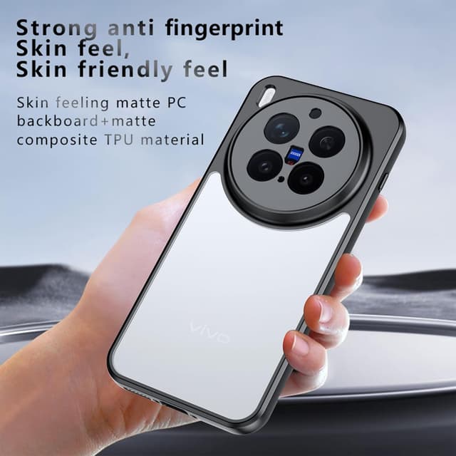 Thumbnail 6 de Lemxiee Hülle für vivo X300 Pro – Silikonrahmen, Anti-Fingerabdruck & rutschfeste transparente Acryl-Rückseite