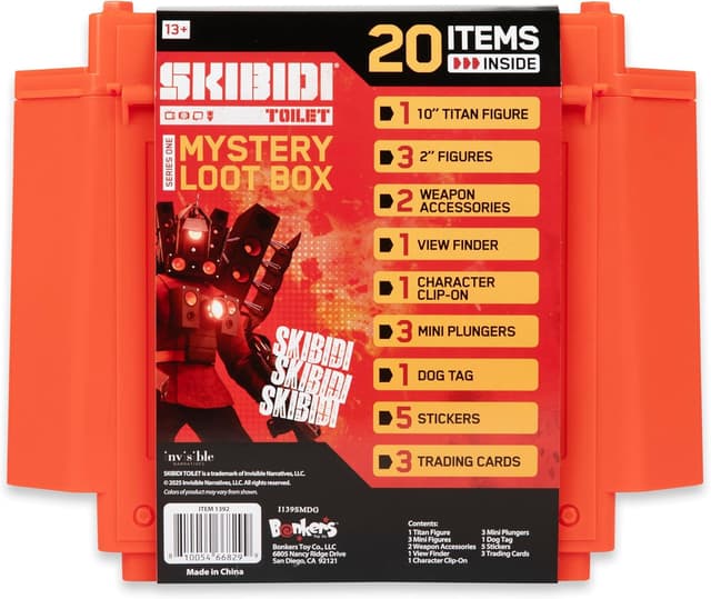 Detalle 2 de SKIBIDI WC Giant Mystery Loot Box con 20 sorprese e figure esclusive
