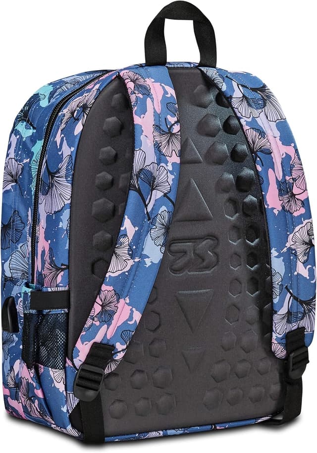 Detalle de Seven Zaino Scuola Freethink Viola Blu con USB, doppio scomparto e supporto per PC/tablet