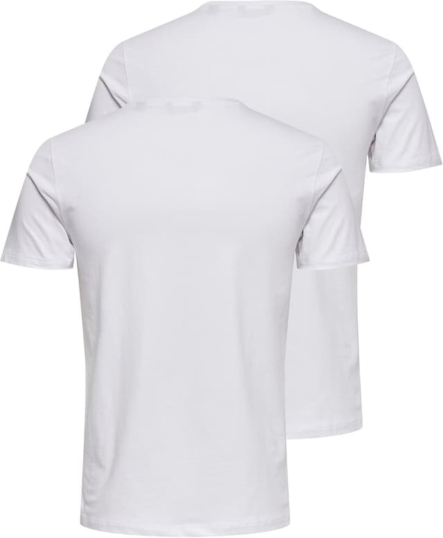 Detalle de Only & Sons ONSBASIC 2-Pack Herren-T-Shirts mit Rundhalsausschnitt