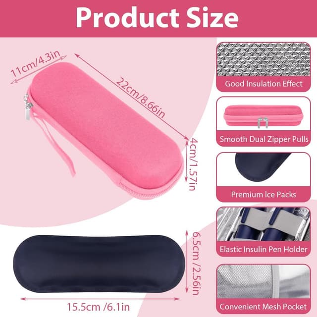 Detalle de ACWOO sac isotherme pour diabétiques avec 2 blocs de glace réutilisables