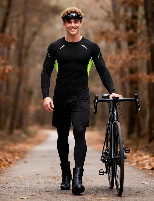 Detalle 2 de Ensemble compression homme Terecey (3 pièces) : t-shirt manches longues + legging + shorts de sport