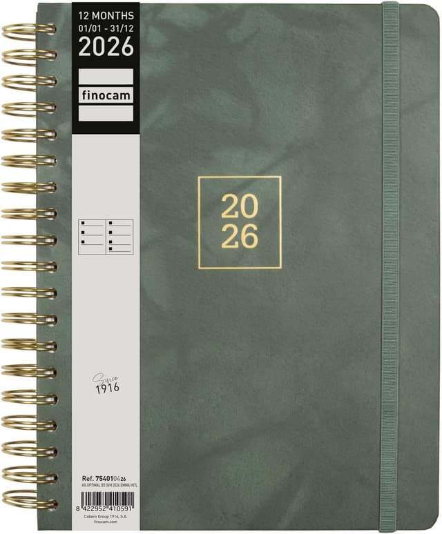 Detalle 2 de Finocam Agenda 2026 B5 Settimana Orizzontale 12 mesi