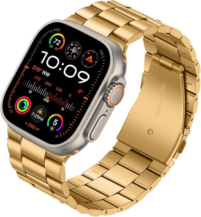 Detalle de Tasikar metal strap replacement for Apple Watch Ultra 49mm (Gold)