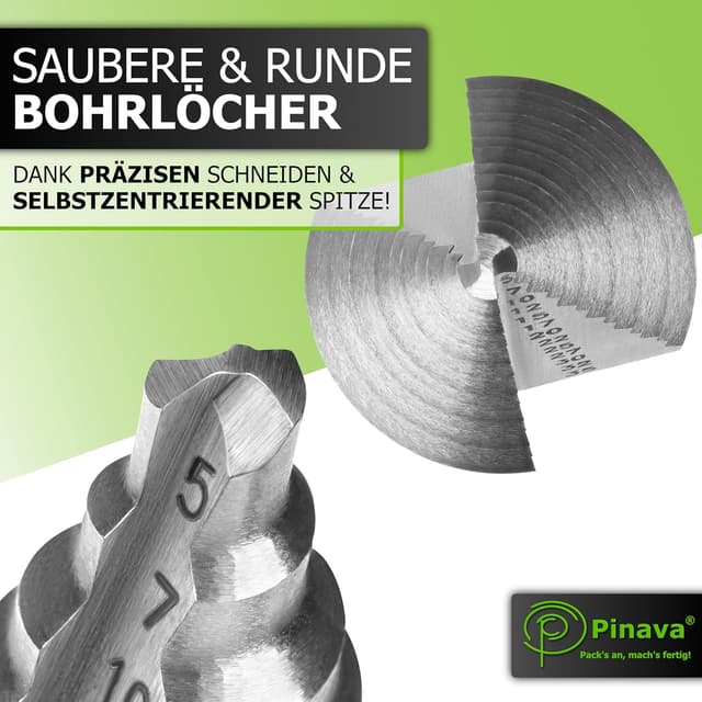 Detalle de Pinava HSS Stufenbohrer 13 Stufen Konusbohrer 5-35 mm
