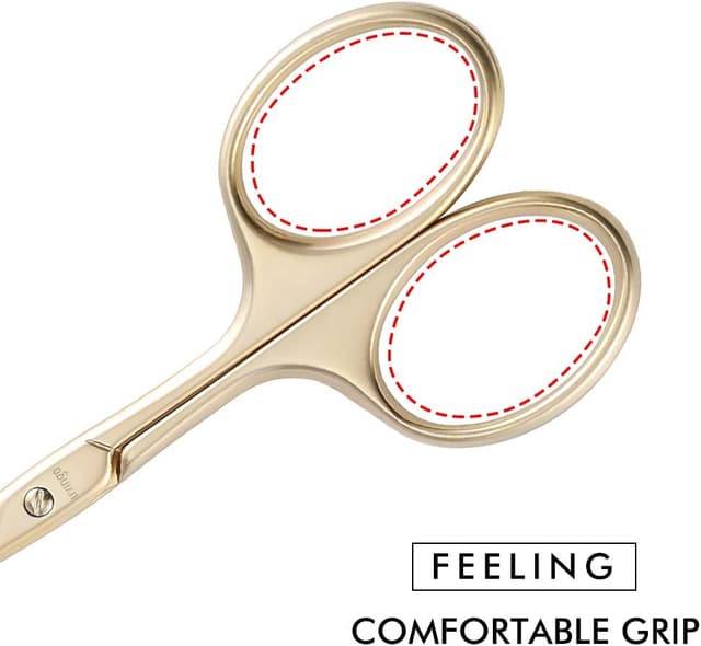 Detalle 2 de LIVINGO 9cm Small Safety Facial Nose Hair Scissors with Rounded Tip & Curved Blade (Gold)