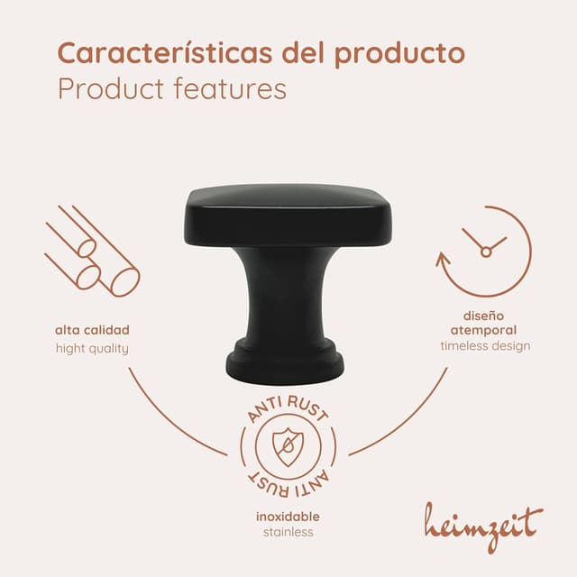 Detalle de heimzeit Tiradores Cube y Cómodas 8 piezas