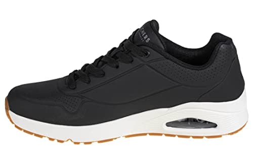 Detalle de Skechers Uno Stand On Air para hombre (Black Blk) con cierre de cordones