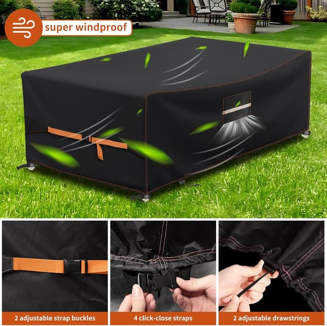 Thumbnail 4 de QLSXLB Funda para Mesa Jardín Impermeable 180x122x75cm ☂