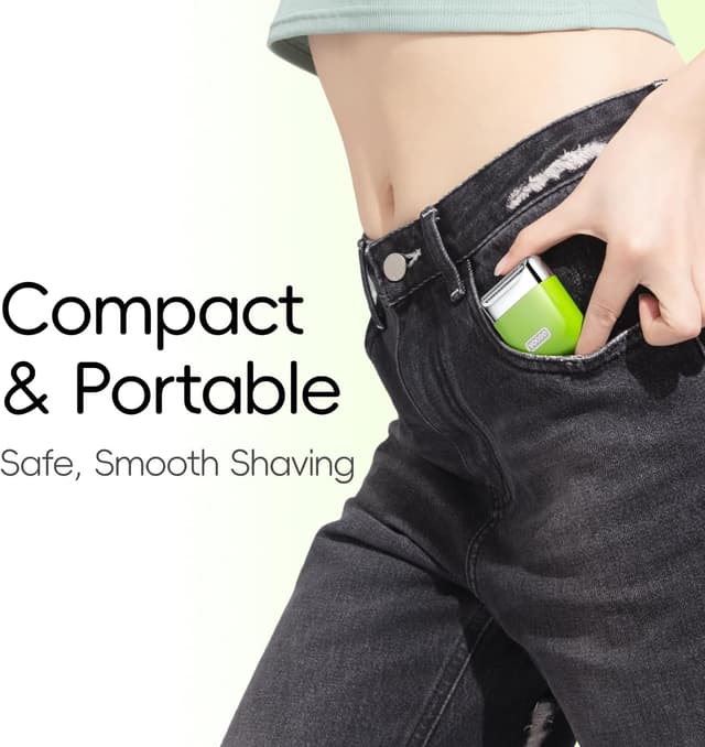 Detalle de yoose Lady Shaver IPX7 Alloy Body Electric Razors for Women (USB‑C, 3.6mm guide comb, Cyber Green)