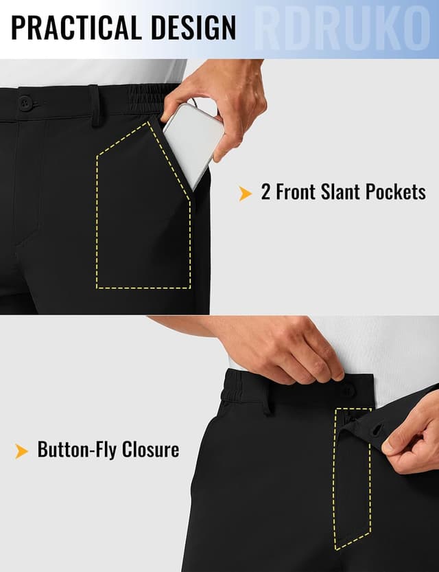 Detalle 2 de Rdruko Men’s Golf Shorts 9-inch Stretch