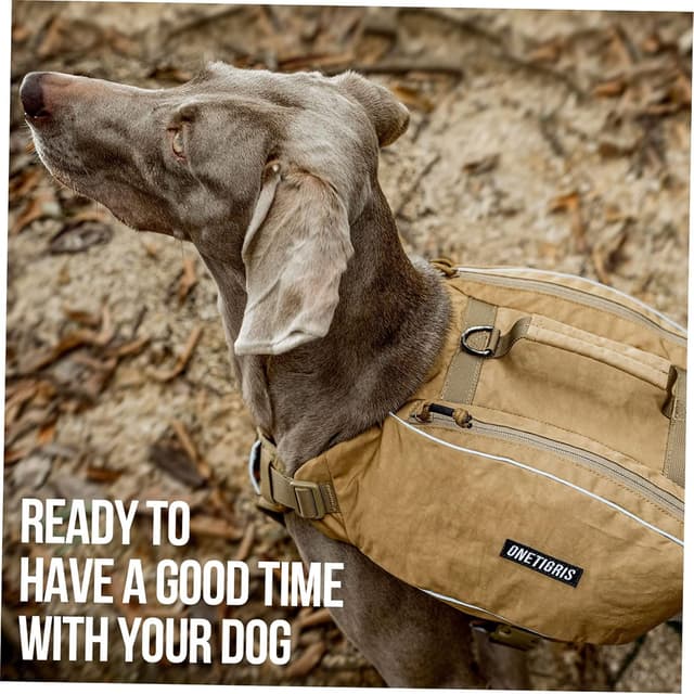 Detalle de OneTigris CAMELUS Hunderucksack für M/L (Coyote Braun) – für Camping, Wandern & Outdoor