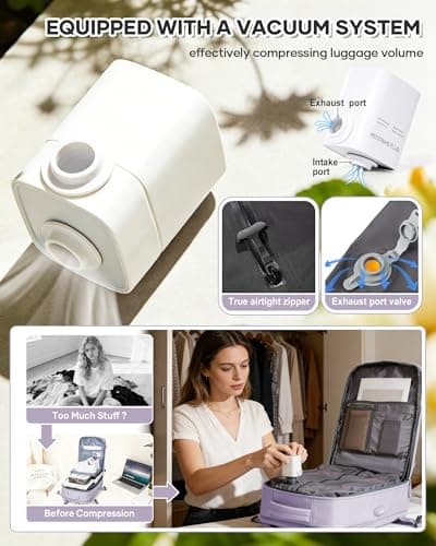 Detalle 2 de BJLFS mochila al vacío con bomba incluida (40x30x20) para cabina compatible con Ryanair y Wizz Air