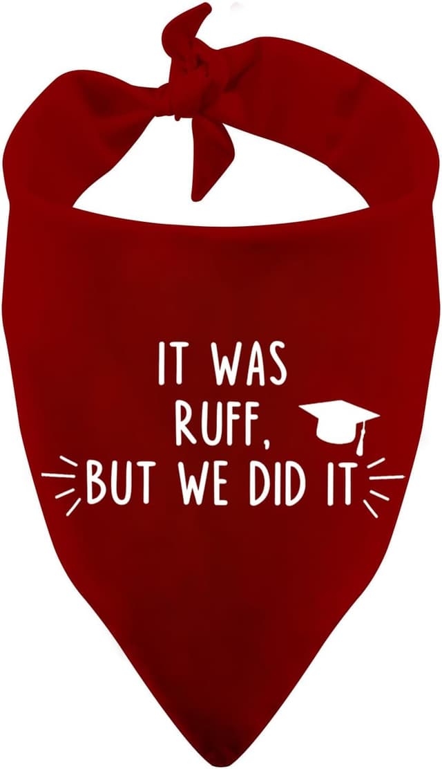 Thumbnail 6 de Graduation Dog Bandana "It Was Ruff, But We Did It"