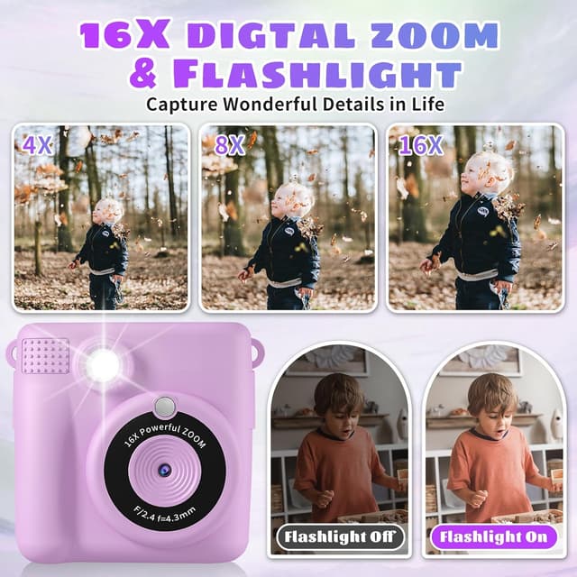 Detalle 2 de Instant Print Camera for Kids 1080P 32GB SD Card