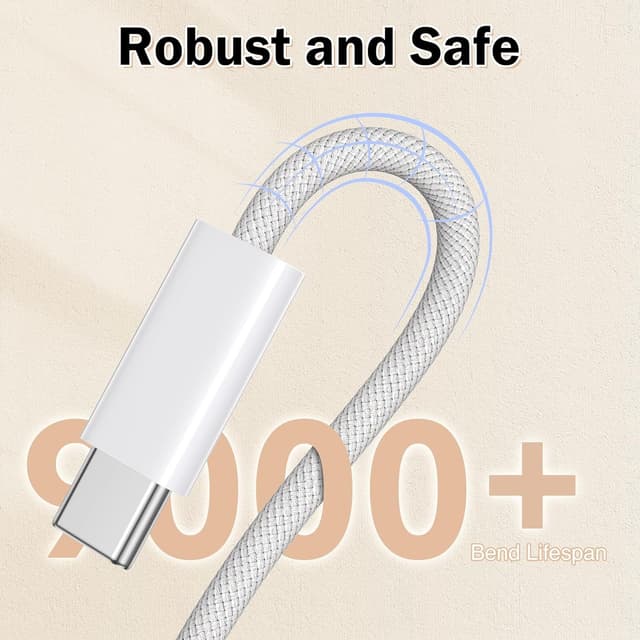 Detalle de USB-C Charger Cable 2-Pack (3FT/1M) – USB-A to USB-C fast charging & data sync