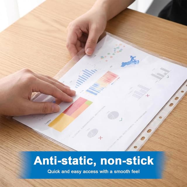 Detalle 2 de Noa Home Deco 100 pochette plastique A4 transparente à 11 trous pour classeurs (PP)