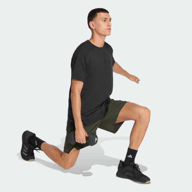 Detalle de Pantalón corto Adidas Designed for Training Workout en verde