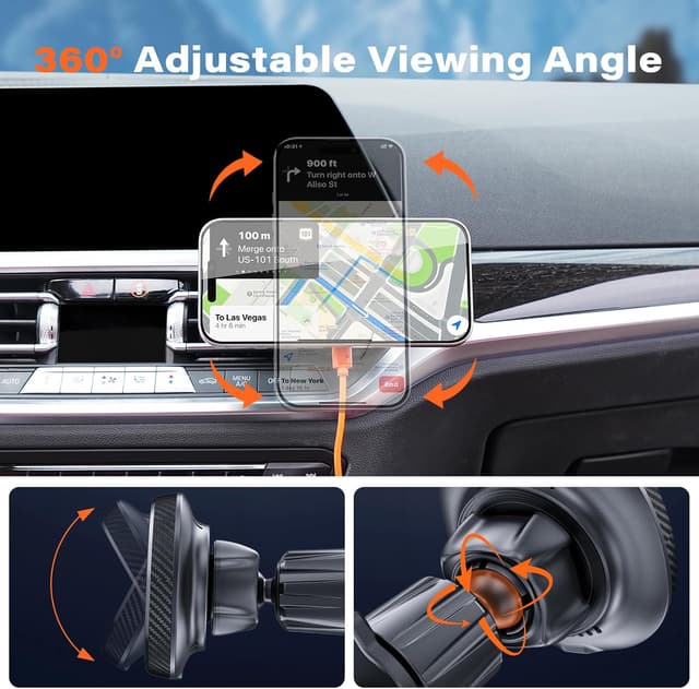 Thumbnail 6 de A2C QI2 15W MagSafe car mount charger – 2-in-1 magnetic dashboard/air vent holder