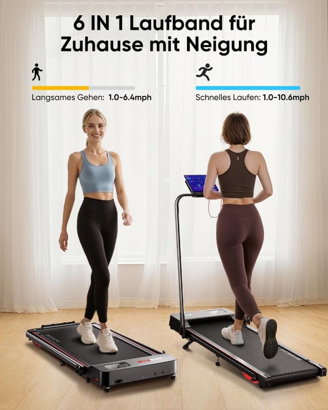 Thumbnail 2 de 6‑in‑1 Laufband klappbar 10% Steigung