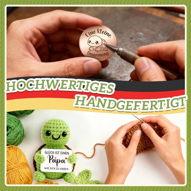 Thumbnail 6 de Giftota Vatertagsgeschenk „Pocket Hug“ Schildkröte – Mutmacher & Glücksbringer für Papa