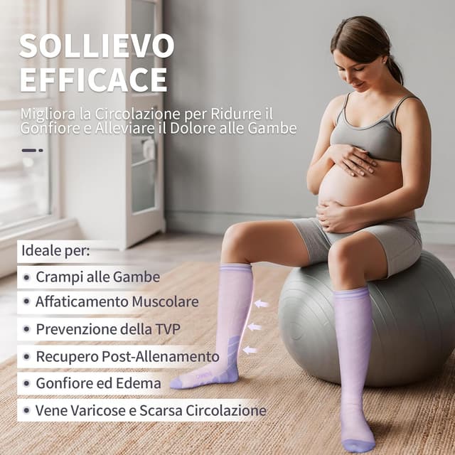 Detalle de CAMBIVO Calze a compressione graduata 20-30 mmHg (3 paia) donna e uomo per viaggi e sport