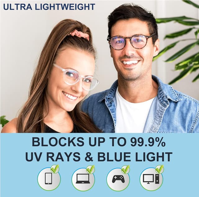 Detalle 2 de Riccardo Materossi® Premium 99.9% Blue Light Blocking Glasses (380–410nm) for everyday screen use