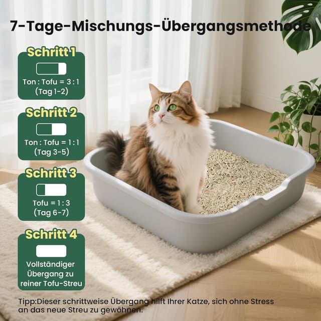 Thumbnail 6 de Gardner Pet Natürliche Tofu-Katzenstreu mit Grüntee-Extrakt (16,2 kg, 2,7 kg x 6) – staubarm, schnell klumpend & spülbar