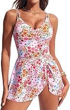 Detalle de Hanna Nikole Women’s skirted one-piece swimsuit with tummy control and push-up support