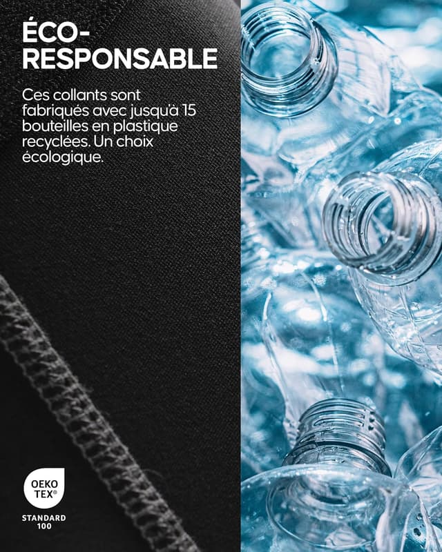 Detalle de Danish Endurance Leggings de compression homme (lot de 2) pour course, salle et entraînement