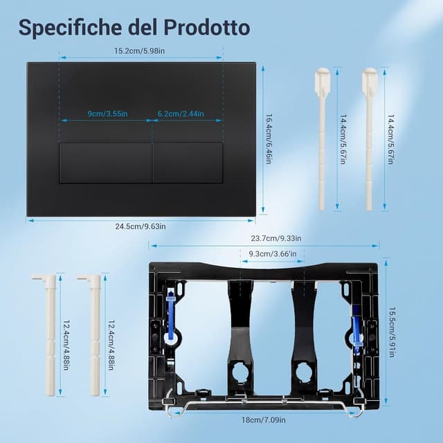 Detalle 2 de Mendorio Placca di Comando WC 246×164 mm
